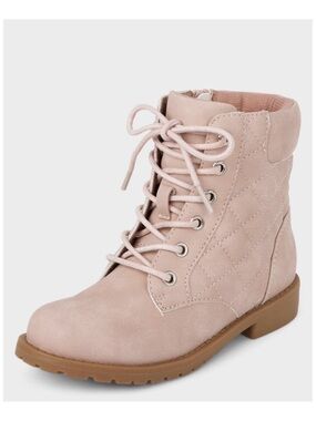 The Children's Place Pink Quilted Lace-Up Girls Boots